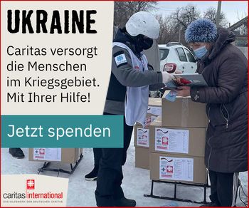 Caritas donation banner Ukraine